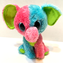 Ty Beanie Boos Elfie the Elephant Rainbow Shimmer Ears Feet 6&quot; No Paper Tag - £13.12 GBP