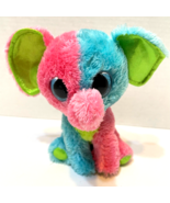 Ty Beanie Boos Elfie the Elephant Rainbow Shimmer Ears Feet 6&quot; No Paper Tag - £12.94 GBP