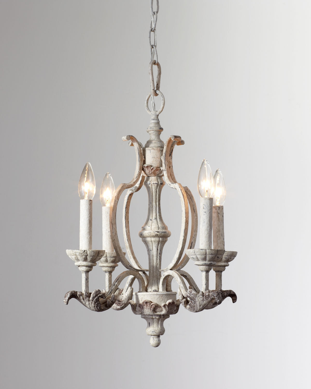 19" Horchow French Restoration Antique White Candle Chandelier $379 New - $315.52