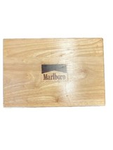Marlboro Poker Set in Original Wooden Box Promo 2 Decks Of Cards &amp; Chips - £13.54 GBP