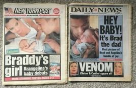 2 New York tabloids June 2005: Brad Angelina Baby pics*Hillary Clinton v... - £8.99 GBP