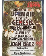 GENESIS ZAPPA SCORPIONS BAEZ 24 X 34 1978 ORIGINAL GERMAN SHOW POSTER PO... - $40.00
