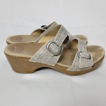 Dansko Sophie Ivory Metallic Double Strap Womens Clog Sandals Size 10.5 US EU 42 - £21.66 GBP