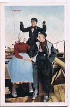 Holland Postcard Volendam Courting Couple and Friend Brother Vintage - £1.74 GBP