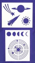 Space-Planets Stencils-2 pc Set-14 Mil Mylar- Painting/Crafts/Template - £17.85 GBP