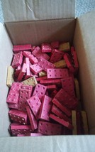 1950s Halsam American Wood Bricks - Interconnecting Red Toy Bricks 1.5 Pounds - £15.92 GBP