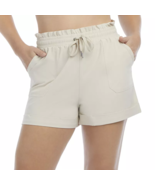 Danskin Women&#39;s High-Waisted Paperbag-Waist Shorts Size L Sand - £15.06 GBP