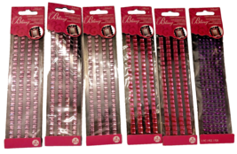 Jolee&#39;s All That Bling Border Sticker Strips New 6 Pink &amp; Purple Valentine Craft - £15.26 GBP