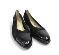 Salvatore Ferragamo Boutique Womens Black Suede Cap Toe Wedge Shoes 7.5 2A - £18.94 GBP