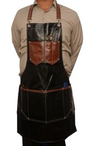 PROFESSIONAL LEATHER HAIR CUTTING HAIRDRESSING BARBER APRON ONE SIZE FIT... - $549.54 MXN