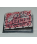 GERMANY REICH 1900 1 Mark Reichspost German Antique Stamp Red Leipzig Po... - $29.99