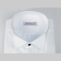 Mens 100% Italian Cotton Tux Formal Shirt SORRENTO Turkey 4846 White Wing tip image 2