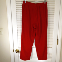 Allison Daley Red Ankle Pants Size 12 Lined Pull On Elastic Waist Pocket... - $11.95