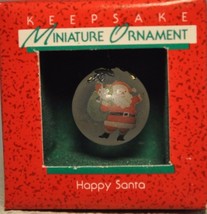 Hallmark - Happy Santa - Frosted Glass Miniature- Adventures Ornament - £8.83 GBP
