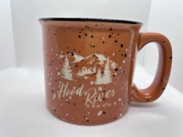 Hood River Oregon Tourist Mug Orange Coffee Cup Speckled Ceramic Mountains - £11.94 GBP