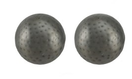 Scratch & Dent 2 Piece Antique Silver Finish Dimpled Metal Decor Ball Set 4 Inch - $20.42