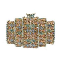 lady gold/black/red/yellow/blue/green/purple Crystal Women Evening Clutch Bags S - £113.24 GBP