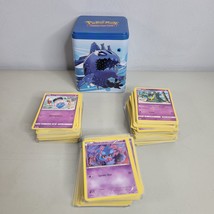 Pokemon Card Collection Tin and Cards Random Lot of 267 Cards - £39.04 GBP