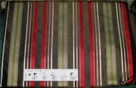 Rose Brown &amp; Ecru Stripe Satin Decor Fabric 54&quot; Wide X 2+ Yds - $9.99