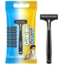 Gillette Men Shave Razor with 6 Cartridge Flexible Razor Salon Use Smooth Clean - $14.48