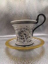 KPM scepter antique cup with Heisey pressed glass dish - $123.75