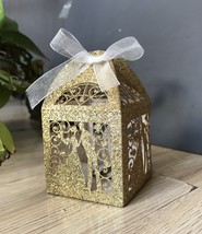 100pcs Glitter Gold Love Laser Cut Wedding Favor Boxes,Bridal Shower gift boxes  - £37.96 GBP