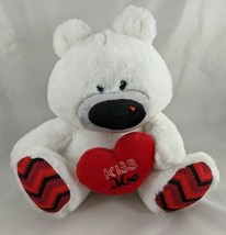 Romey White Bear Plush Kiss Me Heart Knit Feet 10 Inch AGC Stuffed Animal - £8.70 GBP