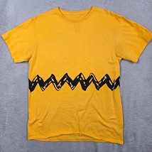 Peanuts Charlie Brown Shirt Size Medium Yellow Cedar Fair Wrap Around Print - £14.89 GBP