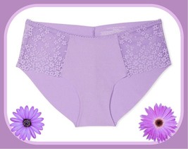 M  Lilac Purple w Daisy Lace NO SHOW Smooth Victorias Secret Hiphugger Panty - £8.77 GBP