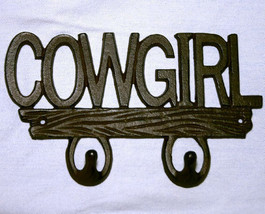 Country Western Iron Cowgirl Hook Plaque - $12.95