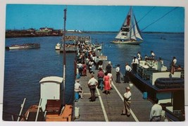 Atlantic City NJ Inlet Pier Capt. Staris Inlet Sailboat 1960s Postcard D17 - £5.22 GBP