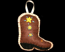  Western Country Handcrafted Felt Boot Christmas Ornament - $9.98