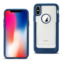 [Pack Of 2] Reiko iPhone X/iPhone XS Belt Clip Polymer Case In Clear Blue - £20.19 GBP