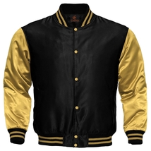 Béisbol Letterman Uni Universitaria bomber Chaqueta SPORTS Ropa Negro Or... - £53.36 GBP