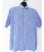 Hatico Sports Mens Blue Striped Sea Creature Design Short Sleeve Shirt S... - £17.33 GBP