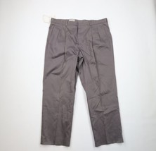 Deadstock Vintage 90s LL Bean Mens 42x32 Pleated Wide Leg Chino Pants Gray USA - £77.83 GBP