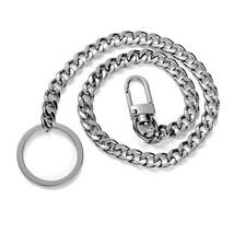 STAINLESS STEEL BIKER KEYCHAIN 16” Silver Link Chain Wallet Punk Trucker... - $132.56 MXN