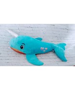 Narwhal Whale 38&quot; Plush Stuffed Animal Toy Narwhale Pre Owned Rainbow Belly - £148.61 GBP
