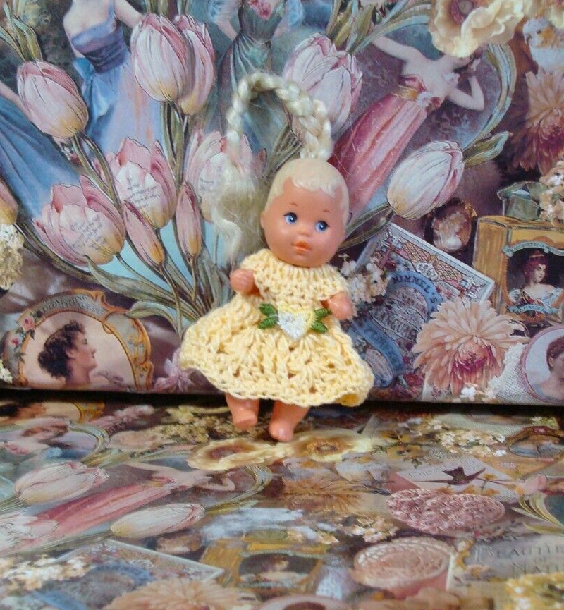 Hand Crochet Dress For Barbie Baby Krissy Or Same Size Dolls #153 - $12.00