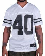 1183ml New York Forty Ounce Nyc Blanc Maille Noir de Football Chemise 03... - $37.50