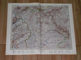 1927 Map Of Northern Bavaria Bayern Munich Nuremberg / Bohemia Czech Rep Germany - £15.62 GBP