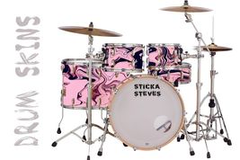 Drum Wrap Percussion Shell Cover Bass Kick Snare Tom DIY-Blueberry Swirl... - $22.76+