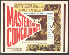 Masters of the Congo Jungle 11&quot;x14&quot; Lobby Card #1 Jean Desailly Georges Amine... - £35.00 GBP