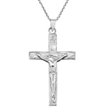 Redemption Jesus Christ Crucifix Cross Sterling Silver Pendant Necklace - £16.10 GBP