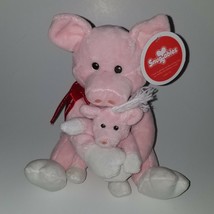 NEW Snuggables Pig + Piglet Plush Stuffed Animal Toys Pink Mama Baby 3 John 1:4 - £23.70 GBP