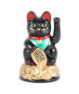 LUCKY BECKONING FORTUNE CAT 4&quot; White or Black Maneki Neko Waving Wealth ... - €6,90 EUR