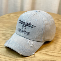 American Street Retro Ripped Baseball Cap Same Style Casual All-Match Denim Cap - £9.40 GBP