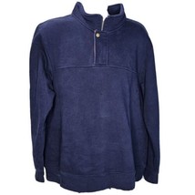 Orvis 1/4 Zip Sweatshirt Sweater Mens XL Navy Blue Mock Neck Pullover - £19.77 GBP