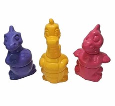 Tupperware Tupper Toys Lot Dragons Dinosaurs Yellow Purple Pink 1992 Vtg - £15.53 GBP