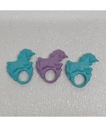 Vintage 1986 Procorp Blue &amp; Purple Unicorn Horse Rubber Rings - $26.98 CAD